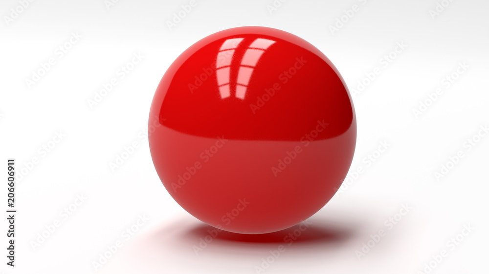 Snooker RED ball billiard isolated on white 3d illustration Snooker RED ball billiard isolated on white 3d illustration