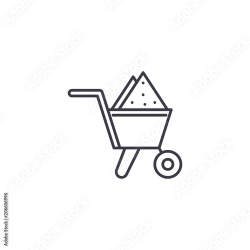 Load trolley linear icon concept. Load trolley line vector sign, symbol, illustration.
