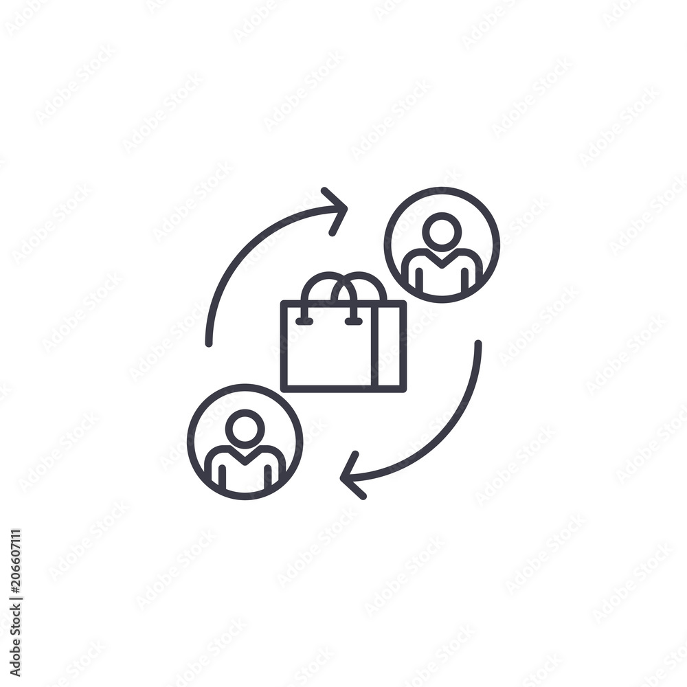 Making a deal linear icon concept. Making a deal line vector sign, symbol, illustration. Making a deal linear icon concept. Making a deal line vector sign, symbol, illustration.