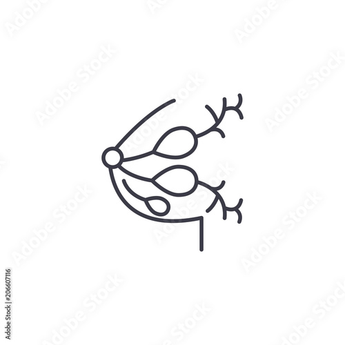 Mammary gland linear icon concept. Mammary gland line vector sign, symbol, illustration.