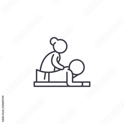 Massage linear icon concept. Massage line vector sign, symbol, illustration.