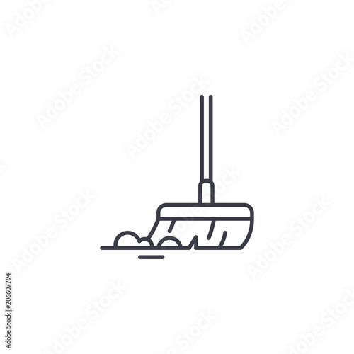 Mop linear icon concept. Mop line vector sign, symbol, illustration.