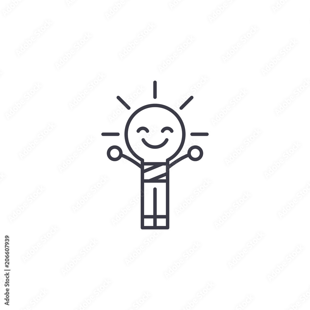 Nice idea linear icon concept. Nice idea line vector sign, symbol, illustration. Nice idea linear icon concept. Nice idea line vector sign, symbol, illustration.