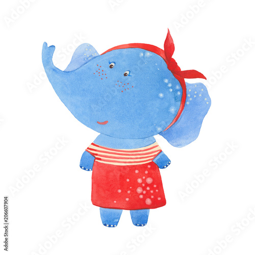 elephant in red dress