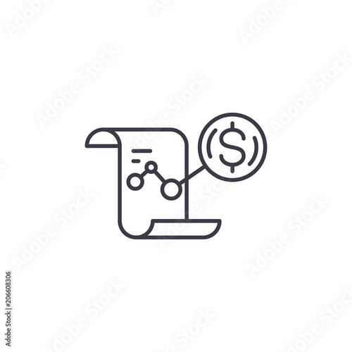 P L report linear icon concept. P L report line vector sign, symbol, illustration.