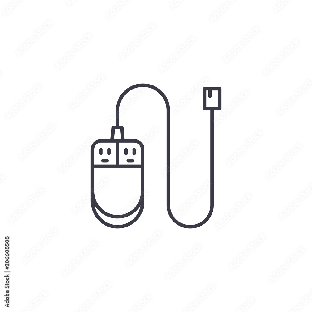 PC mouse linear icon concept. PC mouse line vector sign, symbol, illustration.