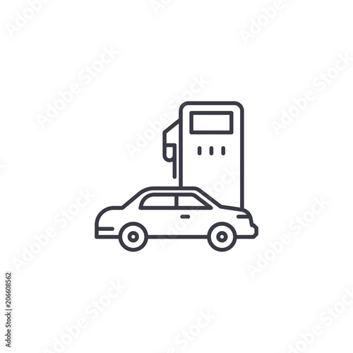 Petrol station linear icon concept. Petrol station line vector sign, symbol, illustration.