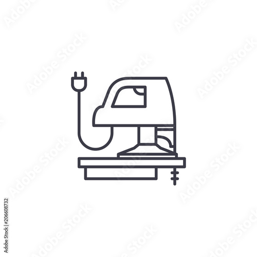Planing machine linear icon concept. Planing machine line vector sign, symbol, illustration.