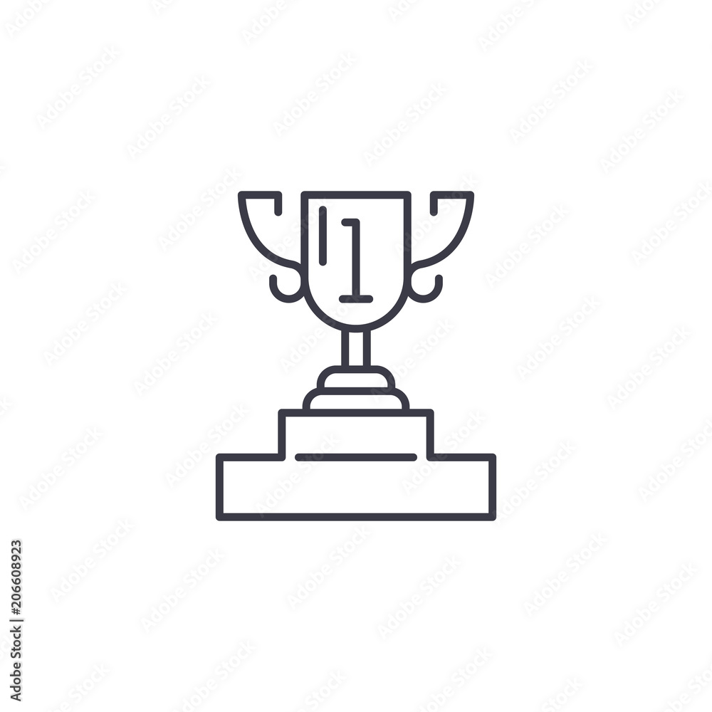 Presentation cup linear icon concept. Presentation cup line vector sign, symbol, illustration. Presentation cup linear icon concept. Presentation cup line vector sign, symbol, illustration.
