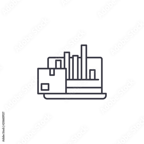 Production performance linear icon concept. Production performance line vector sign  symbol  illustration.