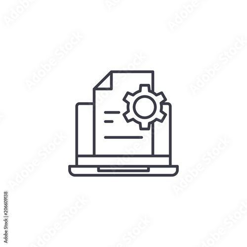 Production report linear icon concept. Production report line vector sign, symbol, illustration.