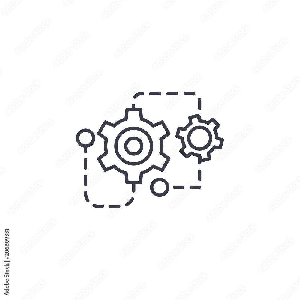 Project restructuring linear icon concept. Project restructuring line vector sign, symbol, illustration. Project restructuring linear icon concept. Project restructuring line vector sign, symbol, illustration.