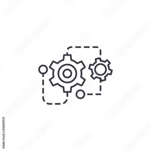 Project restructuring linear icon concept. Project restructuring line vector sign, symbol, illustration.