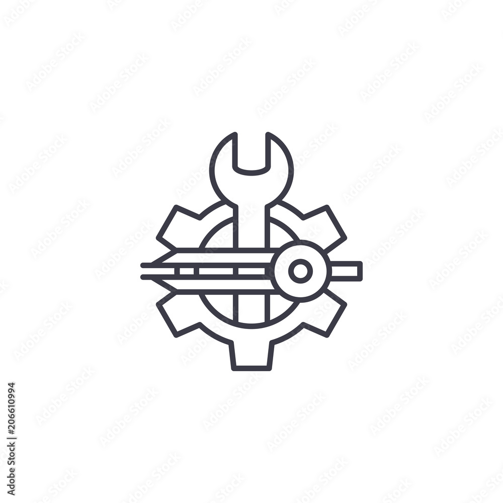 Software designer linear icon concept. Software designer line vector sign, symbol, illustration.