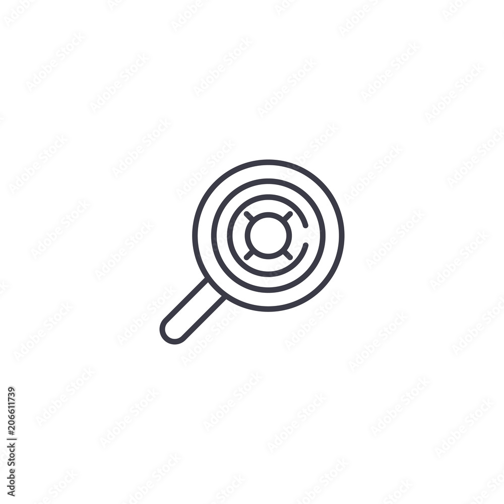 Task analysis linear icon concept. Task analysis line vector sign, symbol, illustration. Task analysis linear icon concept. Task analysis line vector sign, symbol, illustration.