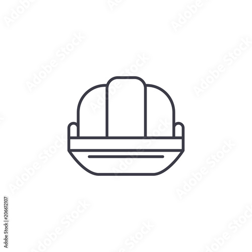 Tin hat linear icon concept. Tin hat line vector sign, symbol, illustration.