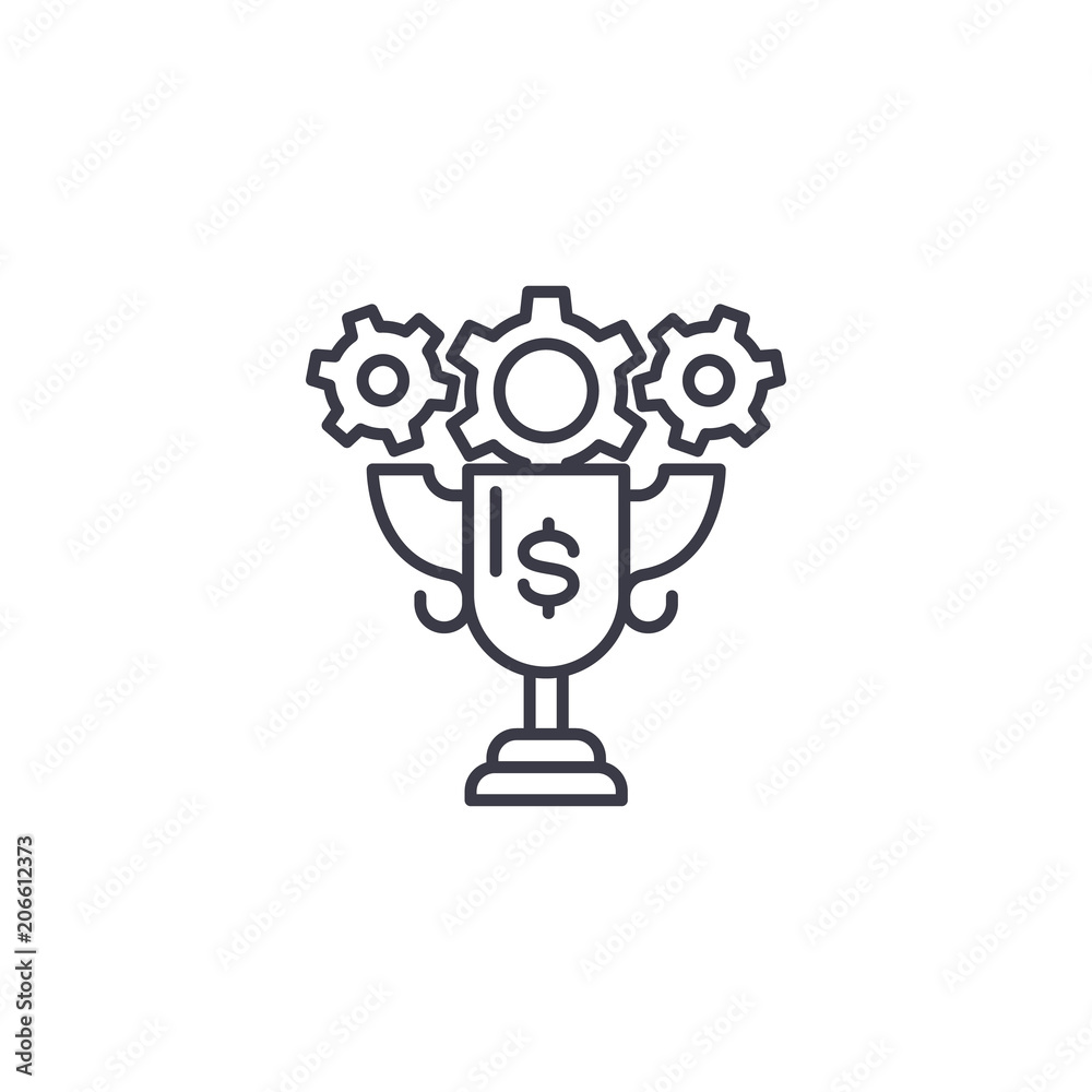 Triumph trophy linear icon concept. Triumph trophy line vector sign, symbol, illustration.