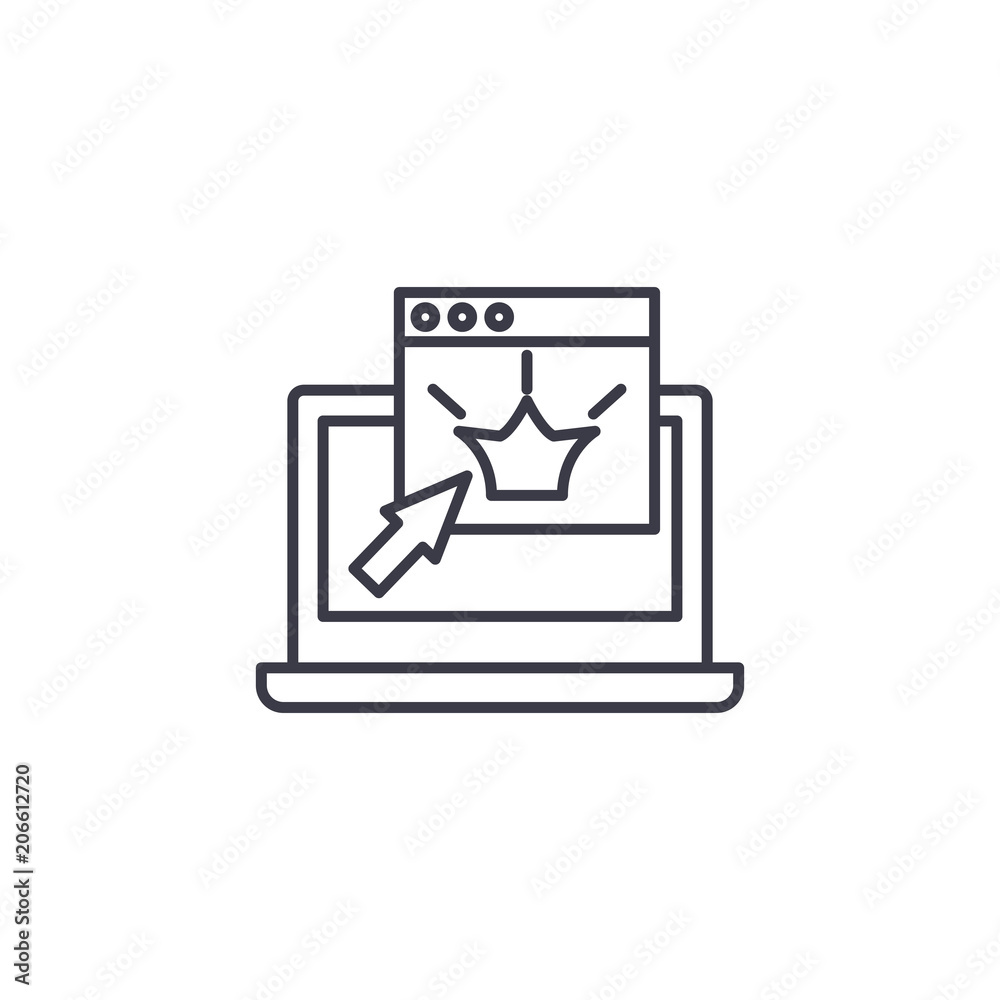 Viewing images linear icon concept. Viewing images line vector sign, symbol, illustration. Viewing images linear icon concept. Viewing images line vector sign, symbol, illustration.