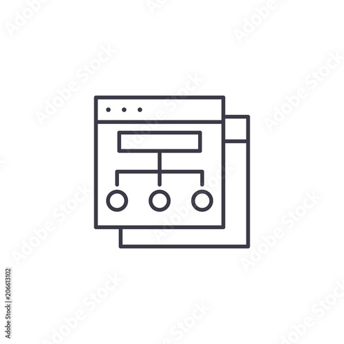 Website structure linear icon concept. Website structure line vector sign, symbol, illustration.