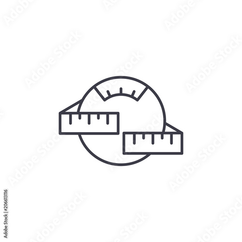 Weight control linear icon concept. Weight control line vector sign, symbol, illustration.