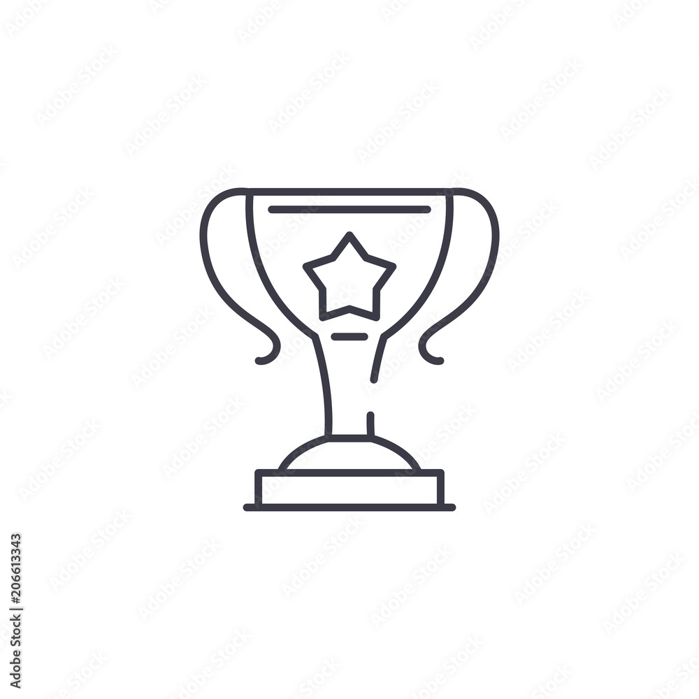 Winner cup linear icon concept. Winner cup line vector sign, symbol, illustration. Winner cup linear icon concept. Winner cup line vector sign, symbol, illustration.