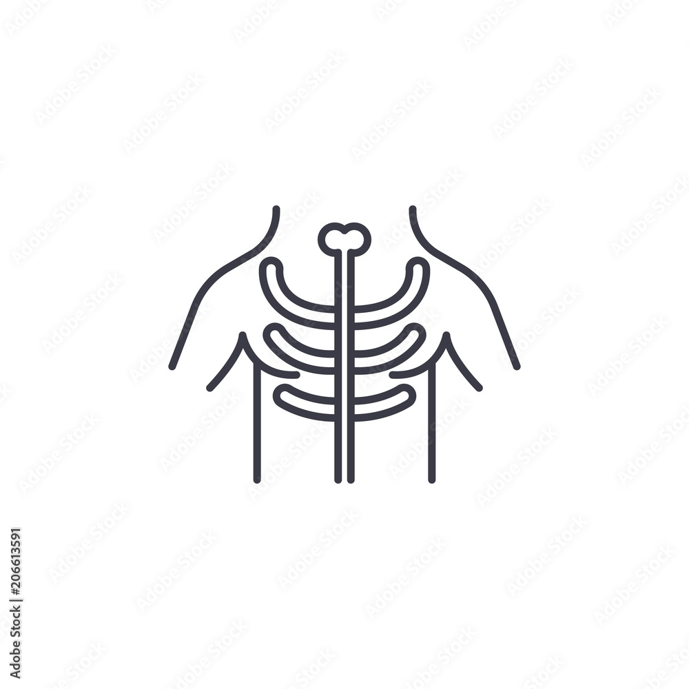X-ray examination linear icon concept. X-ray examination line vector sign, symbol, illustration.
