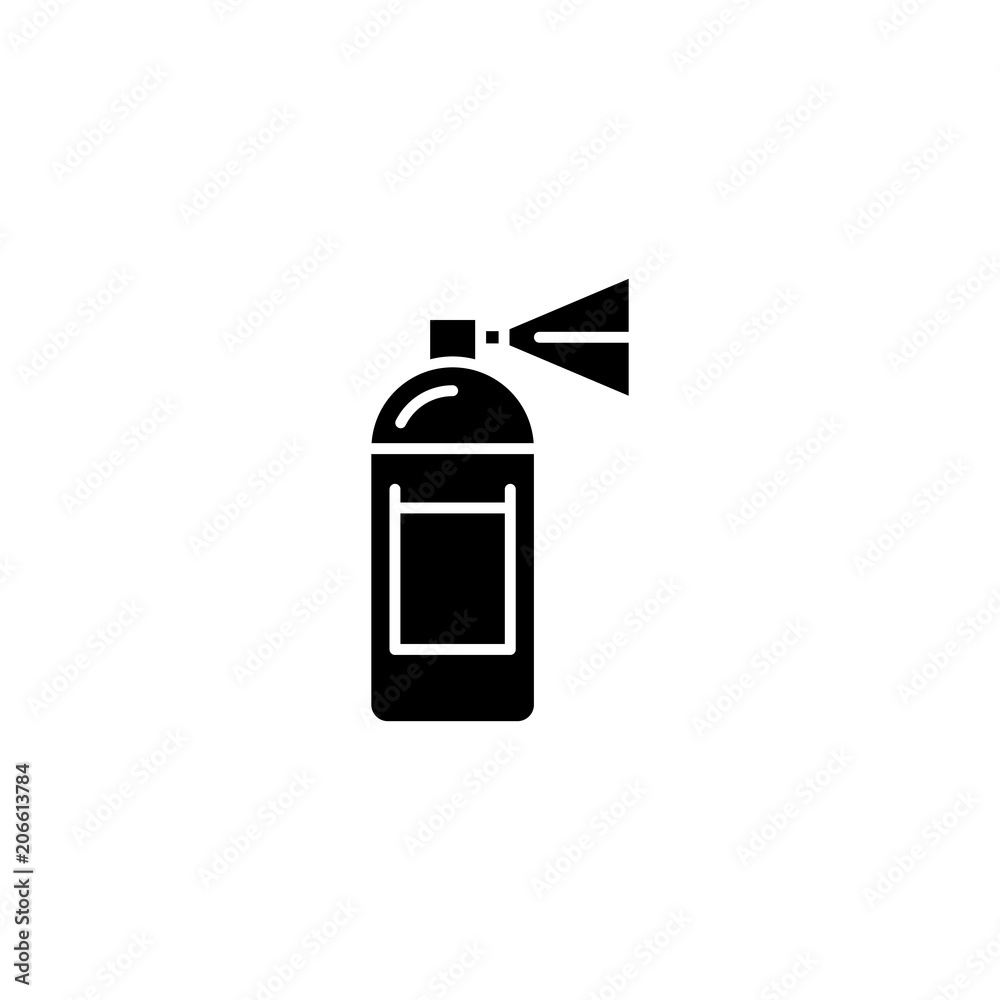 Aerosol paint black icon concept. Aerosol paint flat vector symbol, sign, illustration. Aerosol paint black icon concept. Aerosol paint flat vector symbol, sign, illustration.