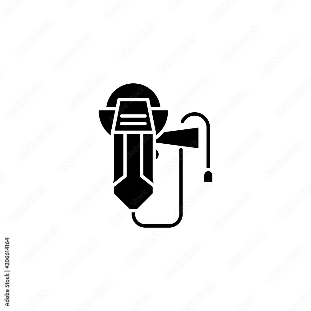 Angle-drive grinder black icon concept. Angle-drive grinder flat vector symbol, sign, illustration. Angle-drive grinder black icon concept. Angle-drive grinder flat vector symbol, sign, illustration.