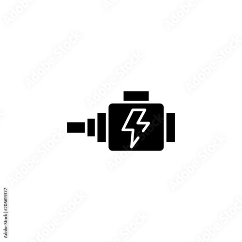 Automotive alternator black icon concept. Automotive alternator flat  vector symbol, sign, illustration.