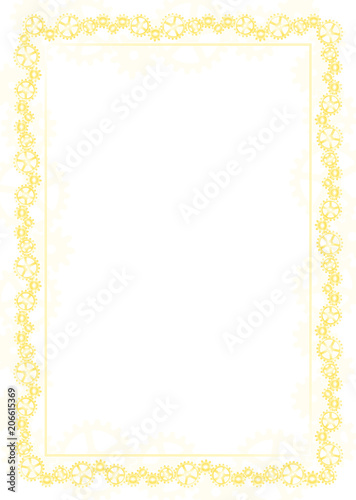Yellow frame and border with gear-type mechanism