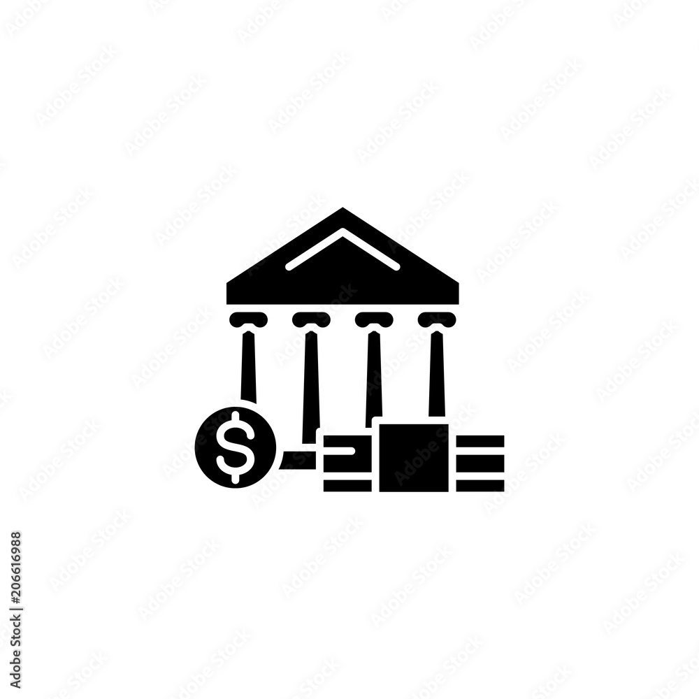Currency market black icon concept. Currency market flat vector symbol, sign, illustration. Currency market black icon concept. Currency market flat vector symbol, sign, illustration.