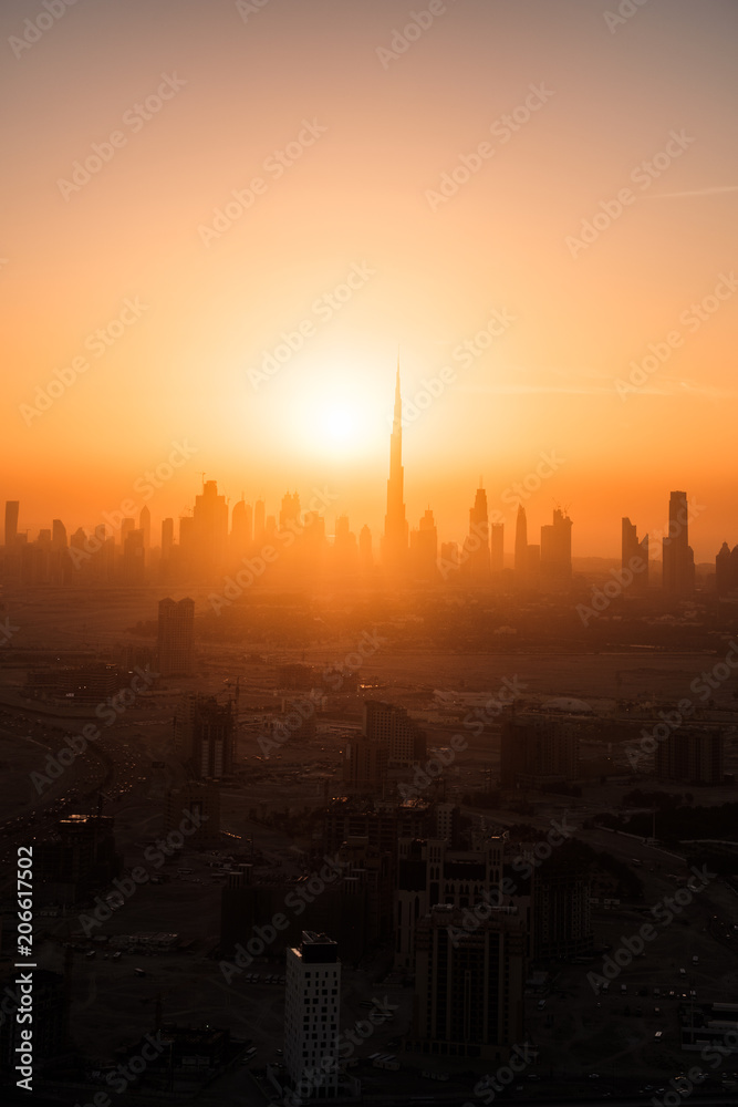 Dubai cityscape sunset