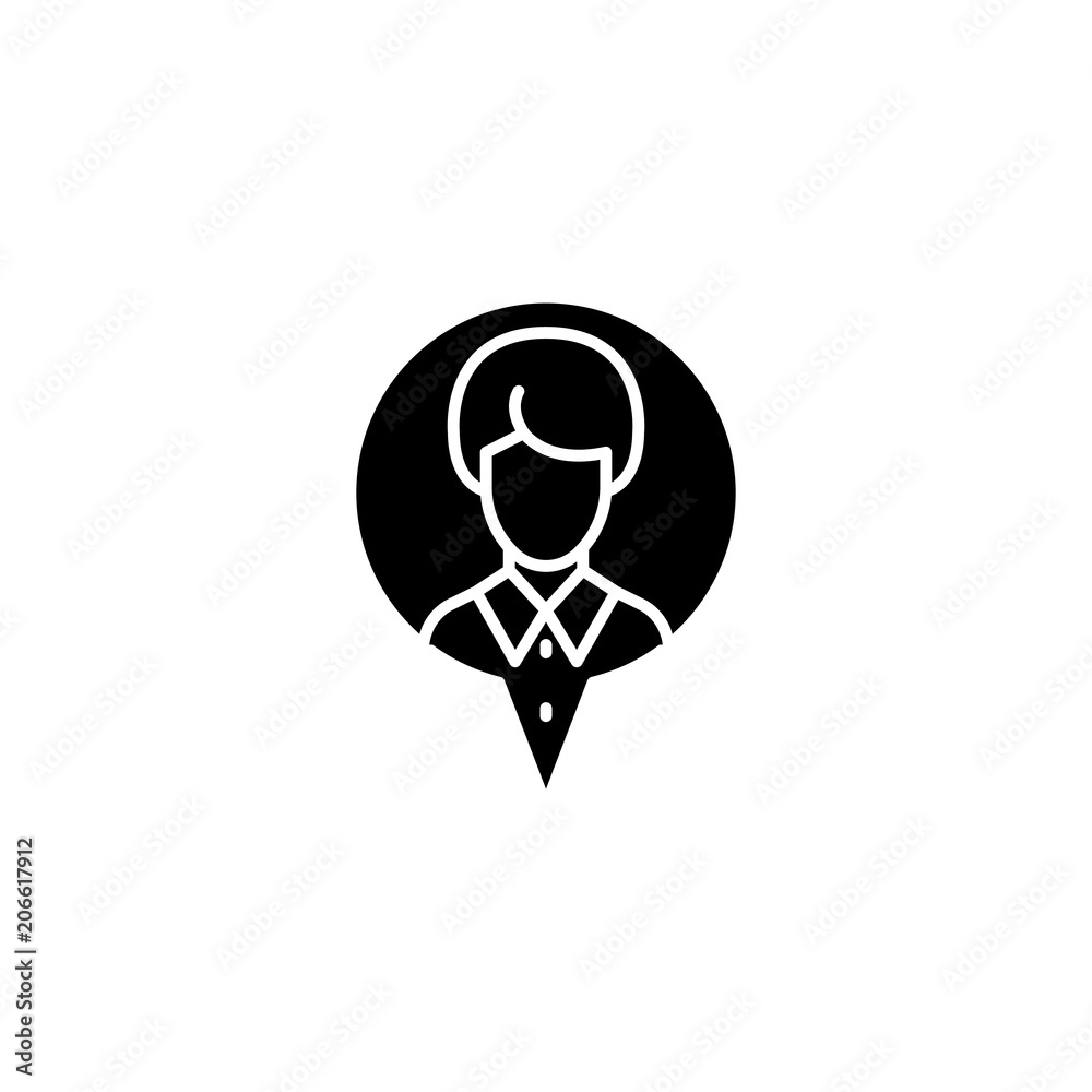 Labour contract black icon concept. Labour contract flat vector symbol, sign, illustration. Labour contract black icon concept. Labour contract flat vector symbol, sign, illustration.