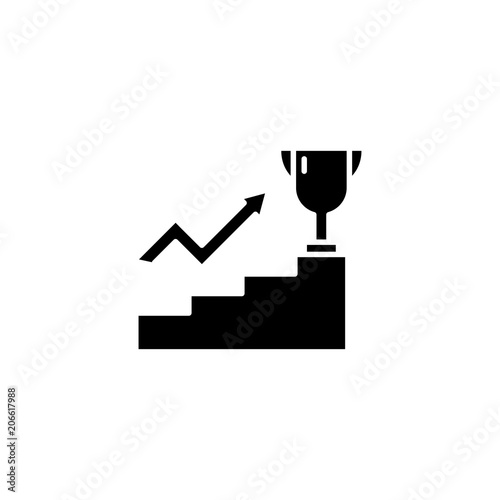 Leadership ambitions black icon concept. Leadership ambitions flat  vector symbol, sign, illustration.