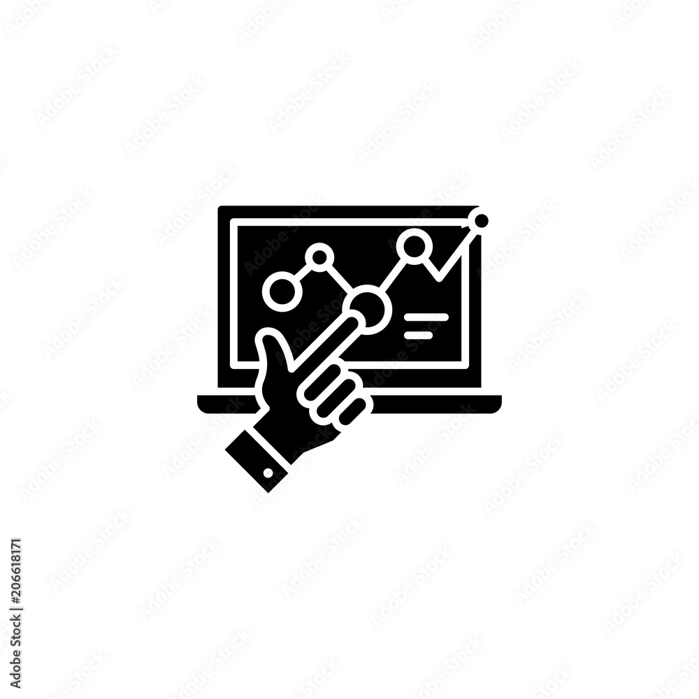 Low point black icon concept. Low point flat  vector symbol, sign, illustration.