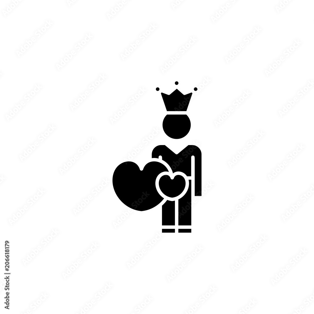 Loyal customers black icon concept. Loyal customers flat vector symbol, sign, illustration. Loyal customers black icon concept. Loyal customers flat vector symbol, sign, illustration.