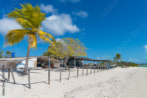 Beautiful beach in Los Roques archipelago, one of the most photo