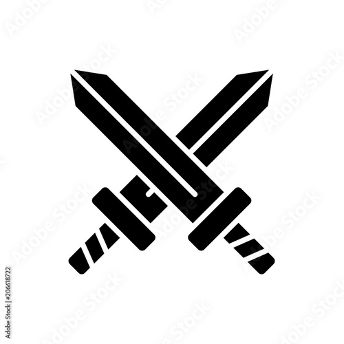 Military confrontation black icon concept. Military confrontation flat vector symbol, sign, illustration.