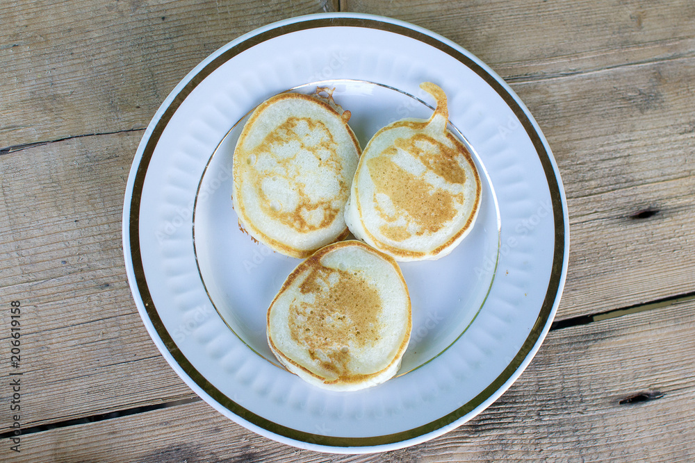 pancakes on a plate top view pancakes on a plate top view