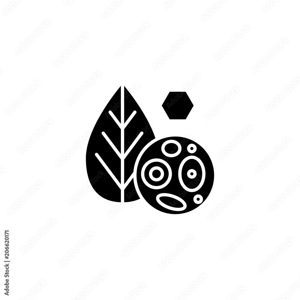 Plant cells black icon concept. Plant cells flat vector symbol, sign, illustration. Plant cells black icon concept. Plant cells flat vector symbol, sign, illustration.
