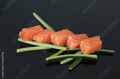 fresh salmon sashimi fillet photo