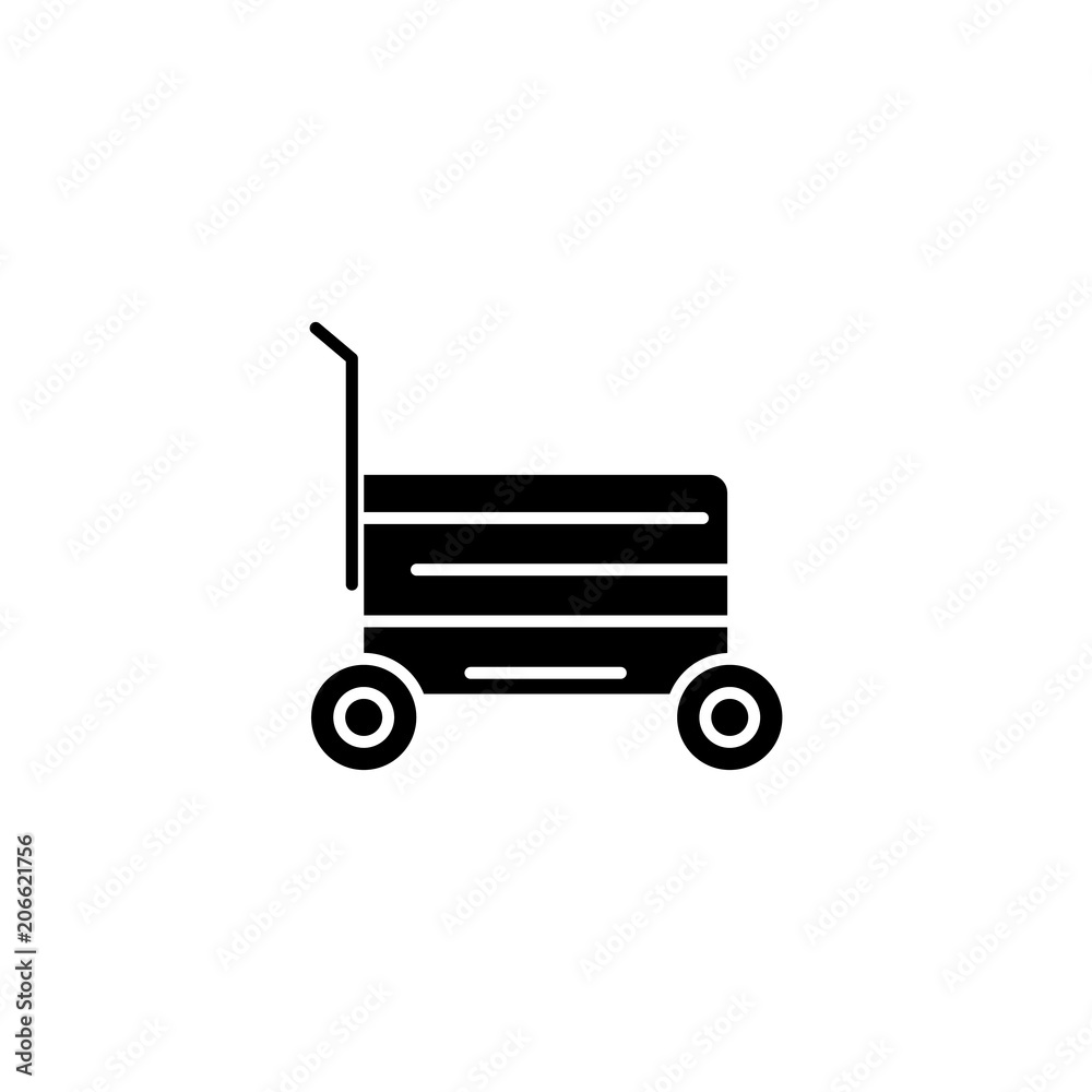 Shopping cart black icon concept. Shopping cart flat  vector symbol, sign, illustration.