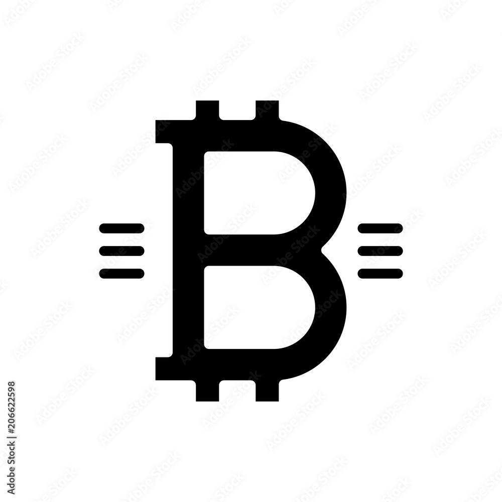 Symbol of bitcoin black icon concept. Symbol of bitcoin flat vector symbol, sign, illustration. Symbol of bitcoin black icon concept. Symbol of bitcoin flat vector symbol, sign, illustration.