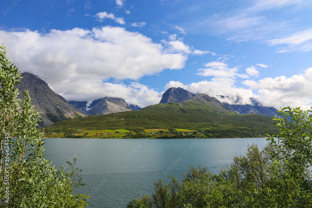 White clouds in Troms county Northern Norway White clouds in Troms county Northern Norway