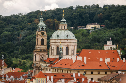 Wallpaper Mural Czech Republic, Prague, July 25, 2017: Panoramic view of the city. Red Roofs of houses and structures of the old city in the summer in cloudy cloudy weather Torontodigital.ca