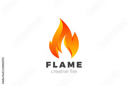 Fire Flame Logo design vector. Burning Inferno Energy Power icon