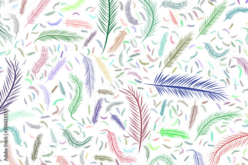 Abstract illustrations of feather  conceptual. Details  canvas  style   pattern.