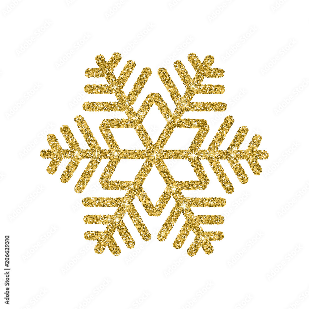 Gold snowflake on white background. Vector illustration. Gold snowflake on white background. Vector illustration.