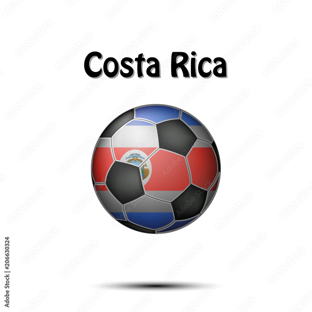 Flag of Costa Rica in the form of a soccer ball Flag of Costa Rica in the form of a soccer ball