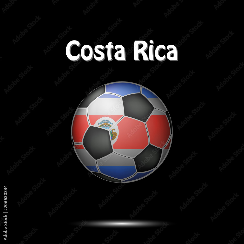 Flag of Costa Rica in the form of a soccer ball Flag of Costa Rica in the form of a soccer ball